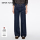 MISS SIXTY【進(jìn)口牛仔面料】2025秋季新款牛仔褲女中腰顯瘦直筒褲 深藍 27