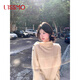 UISSMO毛衣女款2025新款冬女士高領(lǐng)毛衣寬松外搭軟糯乳白色套頭衫 米白色 軟糯【版】 S 建議75-95斤