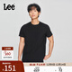 Lee商場(chǎng)同款25新品標準版圓領(lǐng)日歷圖案繡花男短袖T恤LMT0100203RX 黑色 3XL