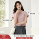 香影短袖圓領(lǐng)t恤女粉色2025夏裝新款無(wú)肩寬松小個(gè)子刺繡蝴蝶上衣 粉紅 M 160/84A/95-110斤