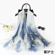 馨護士春夏保暖圍巾女仿真絲絲巾春夏秋冬拍照旅游廣場(chǎng)新款紗巾中青年 遠山芙蓉