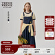Teenie Weenie小熊白色連衣裙2025夏季新款減齡學(xué)院風(fēng)背帶裙中長(cháng)裙 藏青色 S