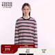 Teenie Weenie小熊女裝長(cháng)袖T恤2025夏季新款休閑時(shí)髦條紋圓領(lǐng)上衣 撞色 S