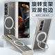 斯得弗適用三星w25手機殼心系天下W25折疊屏磁吸中軸雙屏包邊旋轉支架鍍晶簡(jiǎn)約透明后殼【支架+透明】
