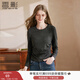 香影深灰色正肩t恤女長(cháng)袖2025冬季新款小個(gè)子修身掐腰內搭打底衫 深灰 L 165/88A/110-125斤