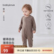 babylove嬰兒連體衣春秋季輕薄保暖衣服男女寶寶純色哈衣爬爬服打底睡衣