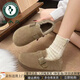 啄木鳥(niǎo)加絨全包復古勃肯鞋女冬季2025新款一腳蹬低幫勃肯棉鞋毛毛豆豆鞋 卡其色加絨 37 (235mm)