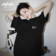 MJ STYLE黑色短袖t恤女2026年春夏新款純棉設計感美式小眾寬松內搭打底衫
