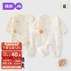 婧麒（JOYNCLEON）嬰兒連體衣春秋款新生兒純棉長(cháng)袖爬服哈衣初生寶寶睡衣 Jlt200711