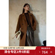 獨束大碼女裝【黑標系列】氣質(zhì)時(shí)尚簡(jiǎn)約大衣女冬新款毛呢外套 焦糖棕 XL (尺碼：3)