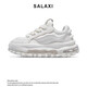 莎萊茜（SALAXI）2025秋冬新品冰川系列潮牌厚底增高面包鞋男女款情侶氣墊休閑潮鞋 白色 40 【男款】