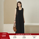 纖莉秀大碼女裝簡(jiǎn)約時(shí)尚氣質(zhì)松弛感無(wú)袖針織連衣裙胖mm2025秋新款3303 黑色 XL