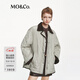 MO&Co.羽絨服2025秋新品燈芯絨莫蘭迪撞色寬松外套90絨云感暖MBE3EIN004 日曬綠 M /165