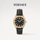 范思哲（VERSACE）男表瑞士希臘回紋摩登盤(pán)面石英男表綠水鬼男士手表新年禮物送男友 VE2T00222 摩登黑金42mm