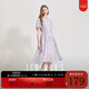 三彩2025夏季新款碎花連衣裙法式A字裙泡泡袖寬松中長(cháng)裙S 淡紫色花卉 XL 170/92A