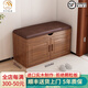 木葉私語(yǔ)（MUYESIYU）【整裝發(fā)貨】鞋柜門(mén)口實(shí)木換鞋凳入戶(hù)大容量?jì)ξ锛矣梅缐m可坐鞋柜 長(cháng)80-烤漆工藝兩層-胡桃色