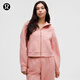 lululemon丨Scuba 女士超寬松款拉鏈連帽衫*拉絨 LW3HTLS 茶花粉/玫瑰金 M /L
