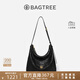 BAGTREE包包樹(shù)圖南植鞣牛皮腋下hobo女包2025年新款單肩斜挎包通勤餃子包 檀黑色-中號 高級小眾