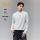 卡賓（CABBEEN）【親膚柔軟】卡賓小高領(lǐng)長(cháng)袖T恤2025秋季新款高級打底衫刺繡上衣 米白色12 XL /180/52