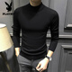 花花公子（PLAYBOY）秋冬半高領(lǐng)毛衣男2025新款男士針織衫緊身內搭修身冬季高級打底衫 黑色 L