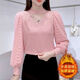 翎悅半高領(lǐng)打底衫女2026秋冬新款女裝韓版修身加絨顯瘦百搭洋氣上衣 粉色加絨 2XL  115-125斤