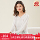 金菊2025桑蠶絲春夏特價(jià)款圓領(lǐng)泡泡袖甜美提花上衣彈力羅紋女式針織衫 白色 均碼