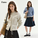 fano studios范洛Fano 基礎百搭抗起球紗線(xiàn)雜點(diǎn)絞花字母刺繡針織開(kāi)衫女2026春 米色第二批 M
