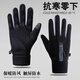 UNFADER冬季防風(fēng)防水加絨保暖觸屏秋冬季戶(hù)外電動(dòng)車(chē)手套防滑騎行專(zhuān)用手套 男款-黑色【蓄熱太空絨】防風(fēng)防潑水/可觸屏 均碼
