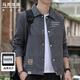 馬克華菲（MARK FAIRWHALE）外套男士春秋季修身休閑工裝夾克男裝潮牌百搭上衣 深灰色 XL