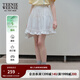 Teenie Weenie小熊女裝簡(jiǎn)約休閑夏裝甜美花邊蓬蓬裙甜美半身裙短裙 象牙白 S