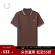 Fred Perry男士POLO衫2025冬季商務(wù)短袖重磅麥穗多彩T恤M3600 Y66/紅色 L