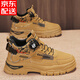 潮小二高幫男鞋春季馬丁靴男工裝運動(dòng)休閑板鞋增高旋鈕扣鞋子男時(shí)尚潮鞋 黃色【單鞋升級版】 43 (265mm)