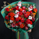 愛(ài)里圣誕節花束圣誕鮮花平安夜平安果圣誕蘋(píng)果草莓花束圣誕樹(shù)花店送花 主推款 落雪玫瑰洋牡丹玩偶混搭圣誕花束