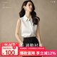 晚白【新品】可外穿打底無(wú)袖襯衫女2025秋款洋氣翻領(lǐng)襯衣百搭上衣 白色 M