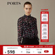PORTS寶姿 新品女裝復古小立領(lǐng)長(cháng)袖襯衫LN9B010JPS019 黑色印花 XS (2)