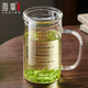 雅集透明大容量男女辦公家用耐熱玻璃杯個(gè)人專(zhuān)用茶杯850ml帶刻度款杯