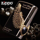 ZIPPO EDGEZippo 打火機愛(ài)神天使之翼防 風(fēng)黑冰黑裂漆創(chuàng  )意定制情人節禮物 黑冰愛(ài)神之翼 單機（需要加油）