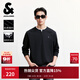 杰克·瓊斯（JACK&JONES）25年男裝秋季長(cháng)袖T恤男假兩件撞色寬松圓領(lǐng)套頭棉彈黑色打底衫 E43純黑色 L （180）