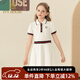 IVY HOUSE常春藤兒童裝女童2024年夏季新款  百搭透氣學(xué)院風(fēng)短袖POLO連衣裙 米白色 110 52cm