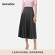 珂萊蒂爾【明星同款】[多色款]25夏經(jīng)典百搭中長(cháng)百褶半身裙女 淺灰色 XL