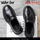 Walker Shop高端皮鞋男款2026新款真皮高級感正裝商務(wù)男鞋軟底一腳蹬樂(lè )福鞋 高檔黑色【正品男鞋 禮盒包裝】 40