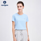 Navigare意大利小帆船短袖T恤衫女夏季圓領(lǐng)百搭體恤衫修身短款基礎款上衣 冰水藍 XL