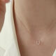 森吾（SANSWOOD）馬蹄U型簡(jiǎn)約輕奢微鑲鋯石純銀鍍玫瑰金項鏈百搭鎖骨鏈送新年禮物 玫瑰金色
