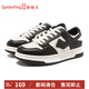 SPIDERKING女鞋百搭透氣厚底運動(dòng)板鞋低幫系帶潮流休閑鞋 122075 黑白色 38 