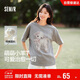 森馬（Semir）代露娃|短袖t恤女中長(cháng)款印花上衣25夏寬松純棉套頭衫109325100032