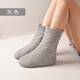 中醫養生防寒純棉花襪子女士睡覺(jué)棉襪冬季加厚棉花襪套老年睡眠厚 灰色-直口 均碼 39碼-40碼