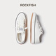 Rockfish帆布鞋女一腳蹬懶人女鞋2025新款秋季防潑水秋款板鞋單鞋 米白色（懶人款） 37