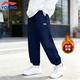 李寧（LI-NING）童裝兒童衛褲男童秋冬新款衛褲保暖加絨簡(jiǎn)約百搭運動(dòng)休閑長(cháng)褲