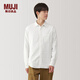 MUJI男式  法蘭絨 長(cháng)袖襯衫 男士襯衣外套 男裝上衣冬季空調衫 米白色 L (175/100A)