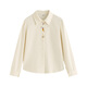 茵曼通勤燈芯絨長(cháng)袖襯衫女2025秋冬款趣味刺繡百搭疊穿襯衣米杏色M